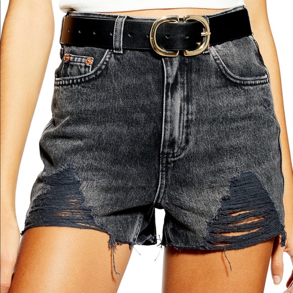 Topshop Ripped Mom Shorts - Picture 4 of 5
